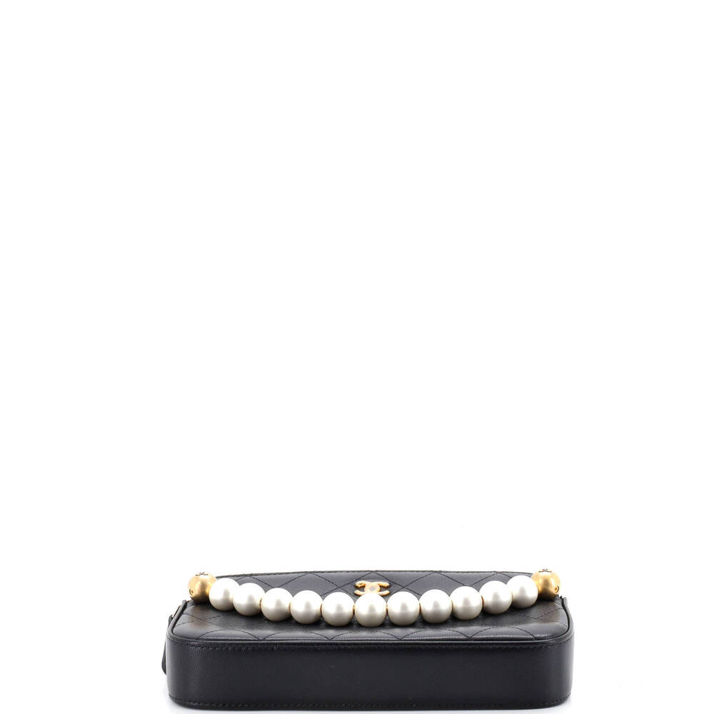 Chanel Chic Pearls Double Zip Clutch with Chain Quilted Lambskin - Picture 4 of 6